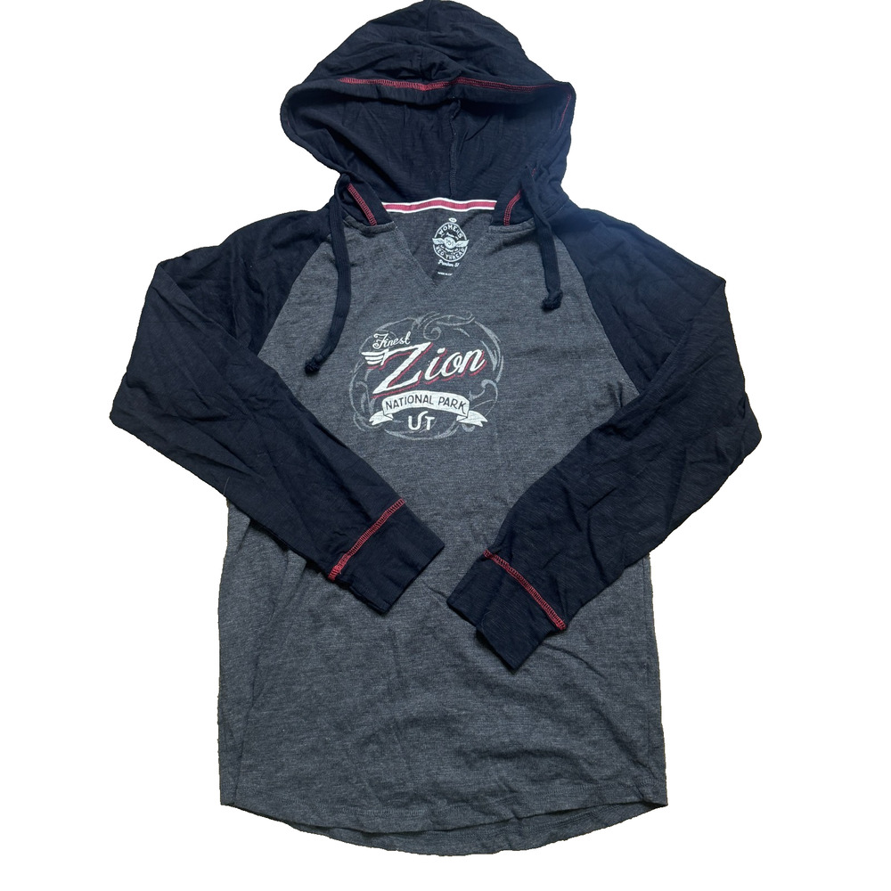 Premium 51 Zion National Park Utah Lightweight Hooded Shirt Raglan Womens XL